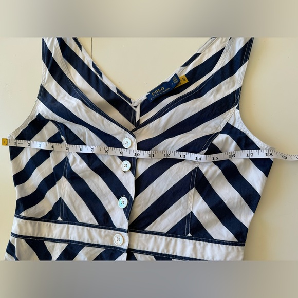 NWOT RALPH LAUREN Chevron Stripe Cotton Midi Dress - Picture 11 of 14